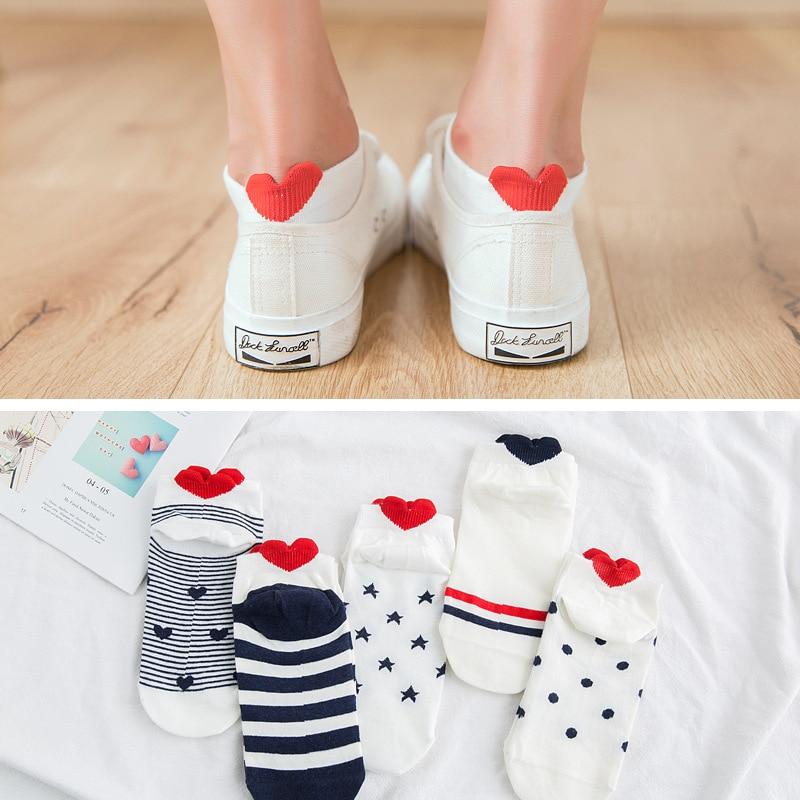 5 Paar – Sneaker Herzchen Socken