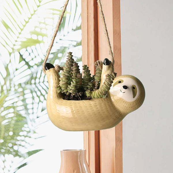 Hanging Sloth Flower Pot