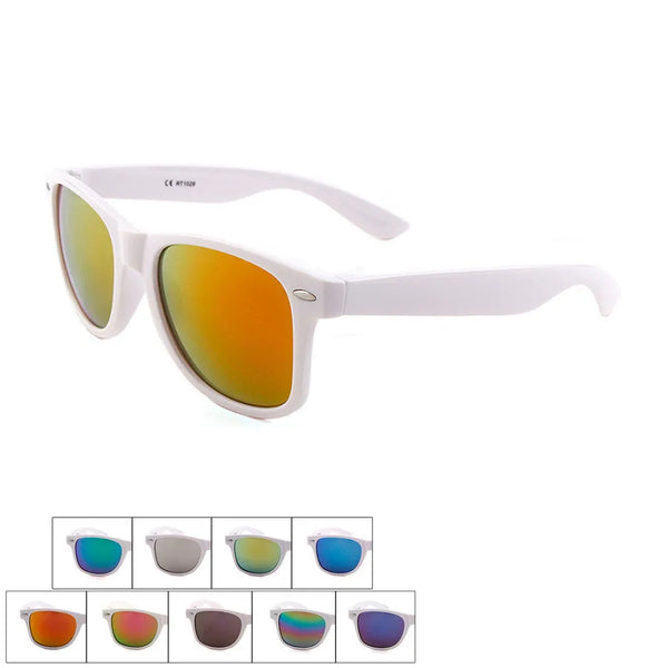 White mirrored unisex sunglasses