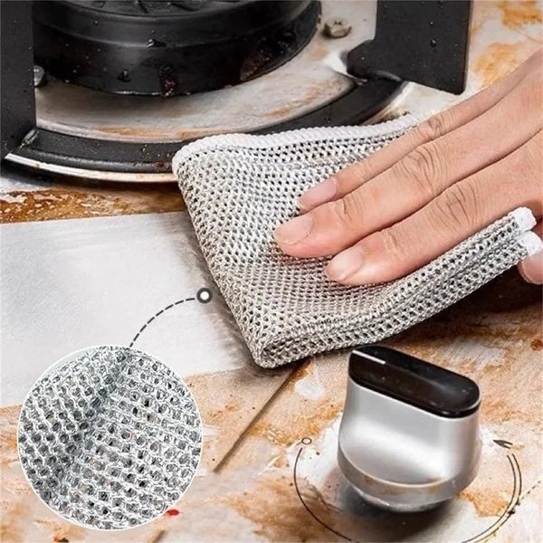 Multipurpose wire steel dishwashing cloth