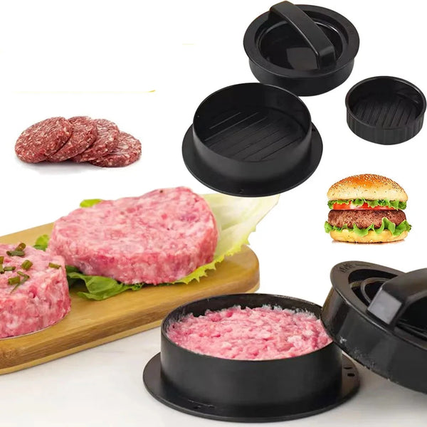 Fleischpresse für Hamburger-Patties (3-in-1 Set)