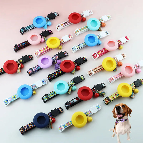 Size-adjustable dog & cat collar for AirTag