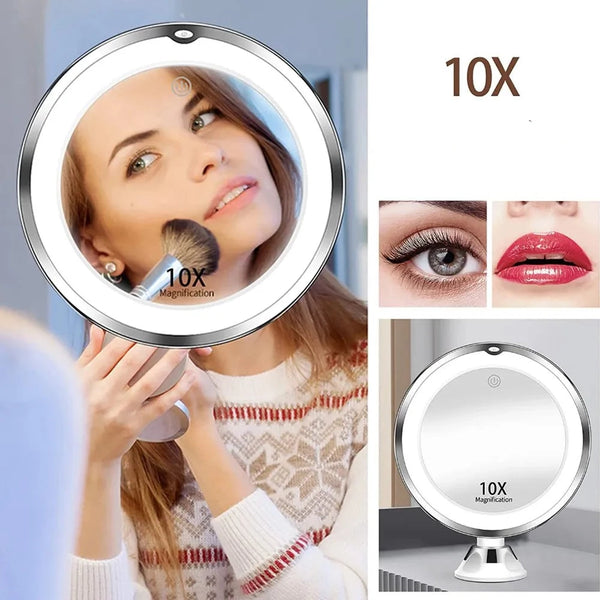 Magnifying magnifying makeup mirror with light