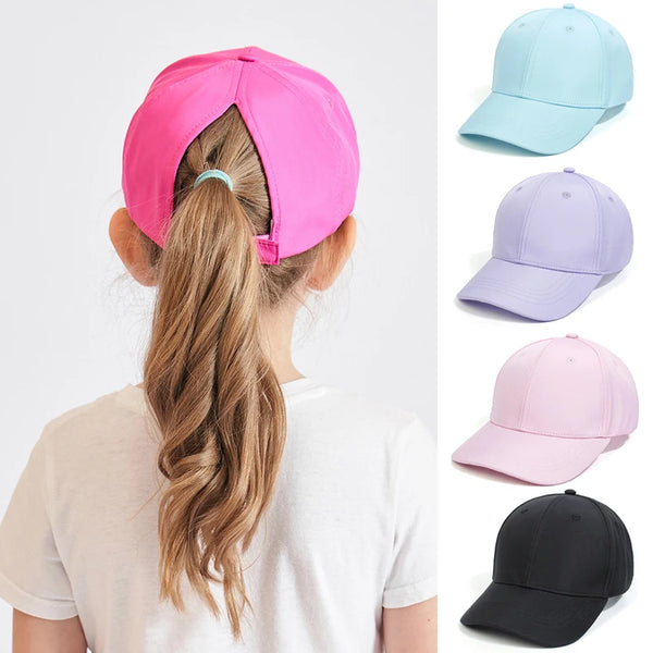 Kinder Baseball Cap mit Loch für Zopf