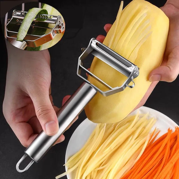 Multifunctional fruit & vegetable peeler made of stainless steel