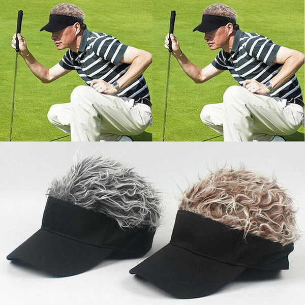 Funny baseball cap with hair