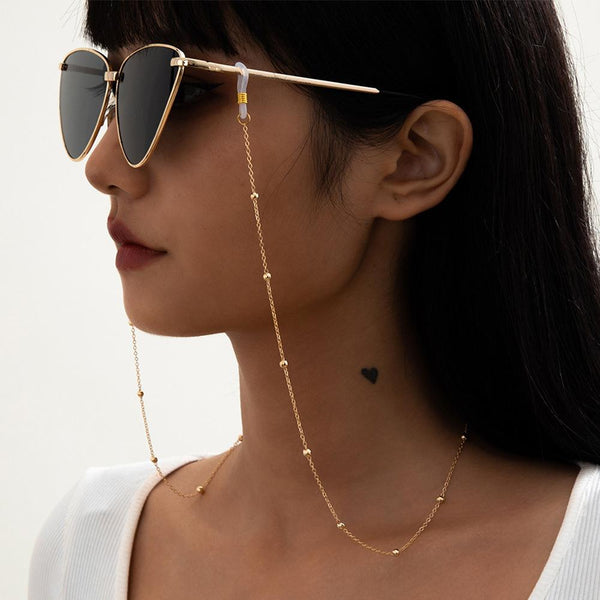 Fashionable beaded sunglasses chain glasses holder