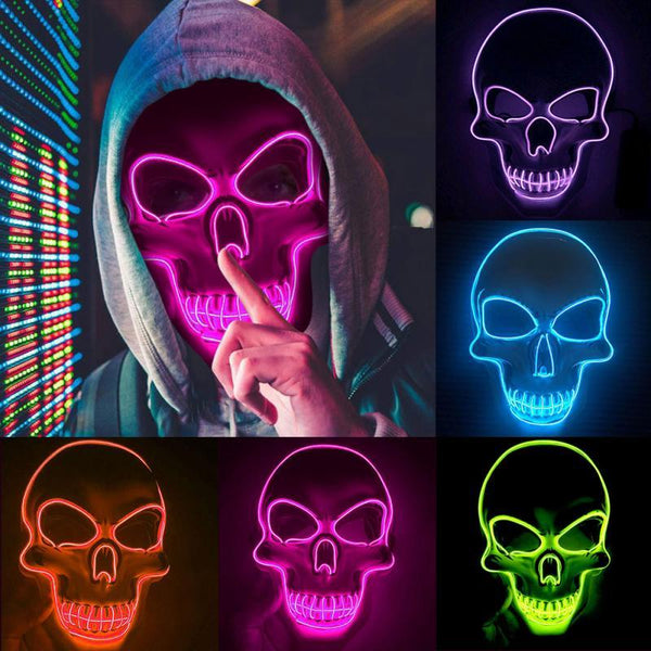 Luminous Halloween LED skull mask