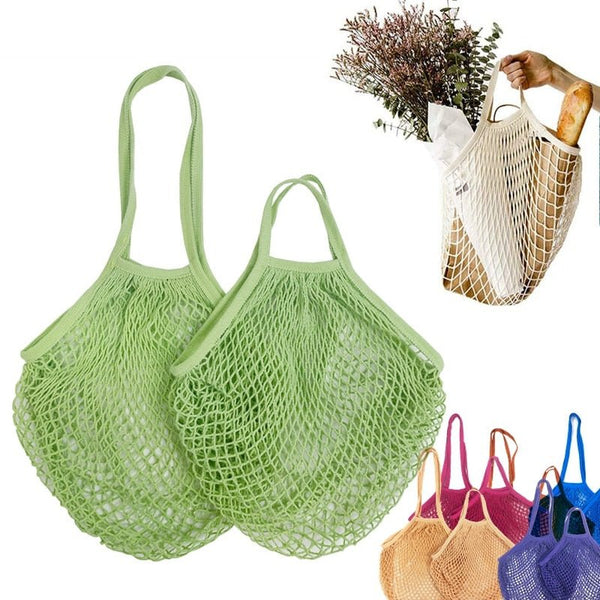 Eco-friendly mesh shopping tote bag