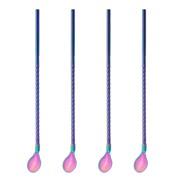 Stainless steel straw spoons (4 pieces)