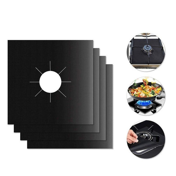 Heat Resistant Reusable Gas Stove Protective Cover (Set of 4)