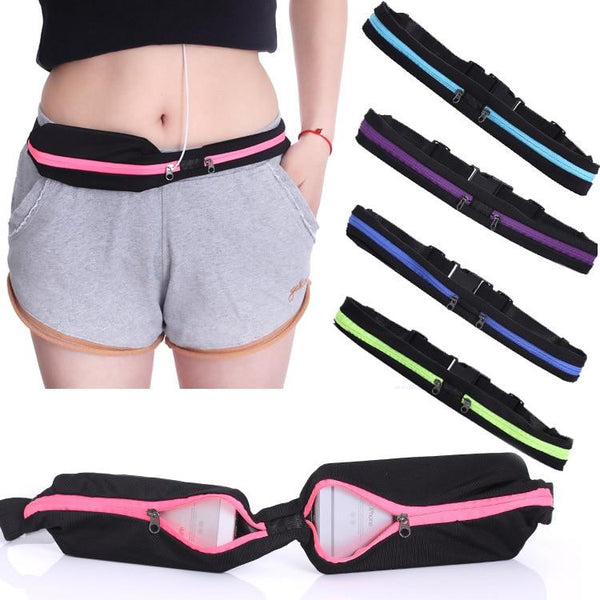 Running strap - hip belt with two pockets for jogging and traveling