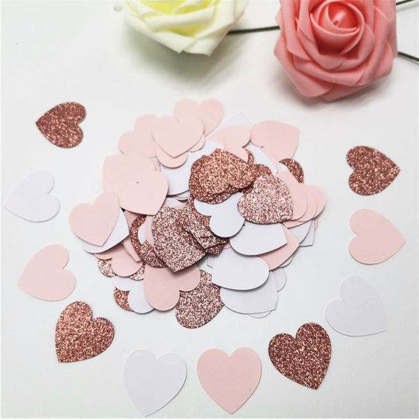 Glitter hearts 3cm wedding decoration (100 pieces)