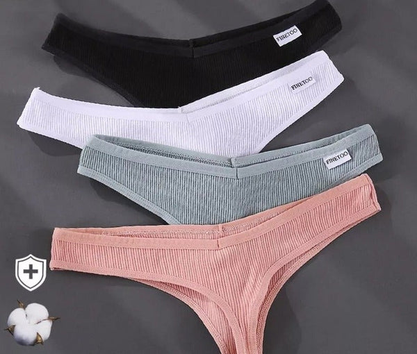 Set of 3 G-string panties made of cotton