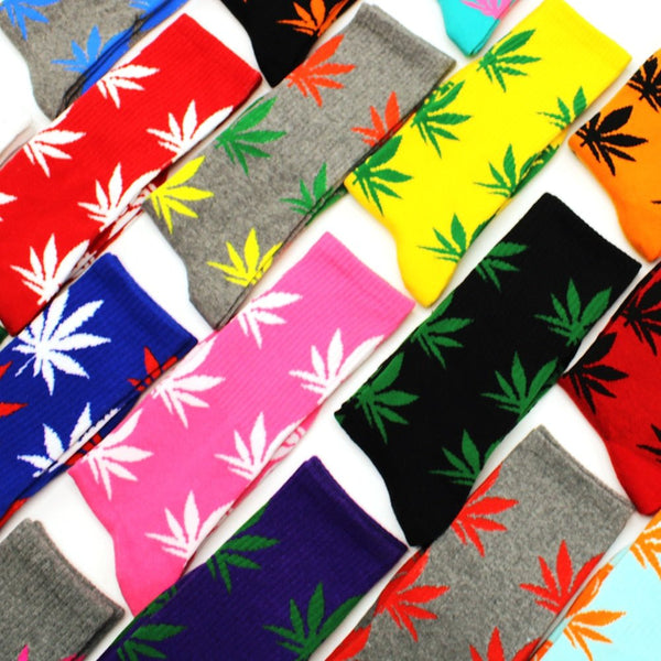 Weed socks with marijuana leaf