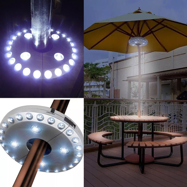 Cordless LED parasol lamp