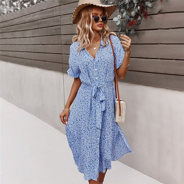 Loose long floral summer dress