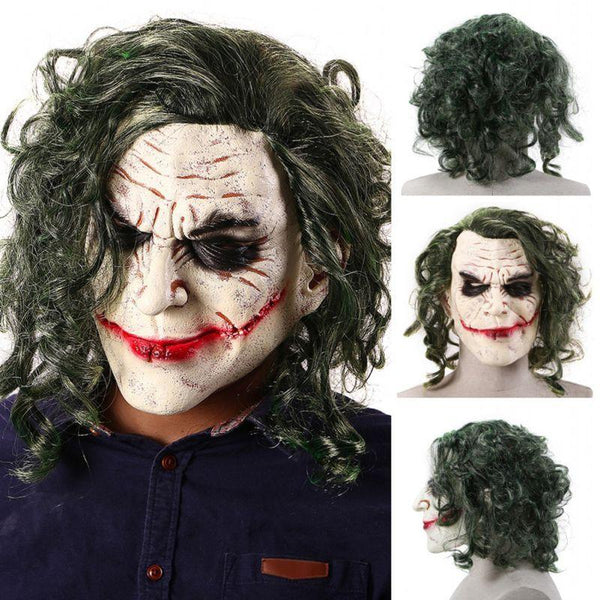 Joker latex mask with hair