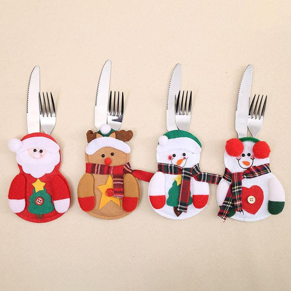 4-piece Christmas cutlery decoration for the table