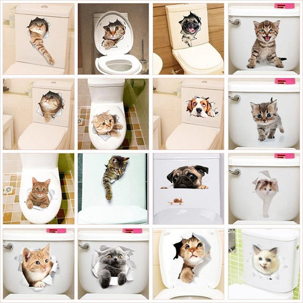 3D cats & dogs sticker wall decal